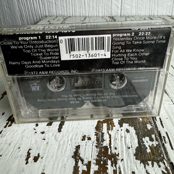 The Carpenters The Singles 1969-1973 AM Records CS-3601 Cassette Tape Vintage - Picture 2 of 7